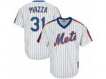 New York Mets #31 Mike Piazza Authentic White Cooperstown MLB Jersey