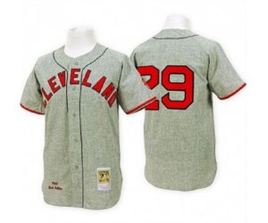 1948 Cleveland Indians #29 Satchel Paige Replica Grey Throwback Baseball Jersey