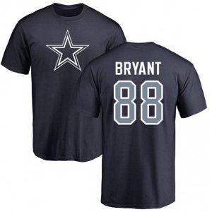 Dallas Cowboys #88 Dez Bryant Navy Blue Name & Number Logo T-Shirt