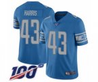 Detroit Lions #43 Will Harris Blue Team Color Vapor Untouchable Limited Player 100th Season Football Jersey