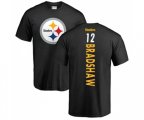 Pittsburgh Steelers #12 Terry Bradshaw Black Backer T-Shirt