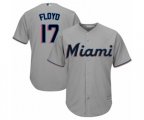 Miami Marlins Cliff Floyd Replica Grey Road Cool Base Baseball Player Jersey