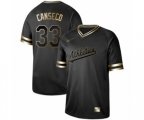 Oakland Athletics #33 Jose Canseco Authentic Black Gold Fashion Baseball Jersey