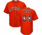 Houston Astros #24 Jimmy Wynn Authentic Orange Team Logo Fashion Cool Base MLB Jersey