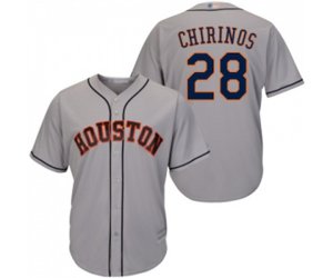 Houston Astros #28 Robinson Chirinos Replica Grey Road Cool Base Baseball Jersey