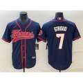Houston Texans #7 C.J. Stroud Navy Cool Base Stitched Baseball Jersey