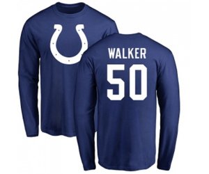 Indianapolis Colts #50 Anthony Walker Royal Blue Name & Number Logo Long Sleeve T-Shirt