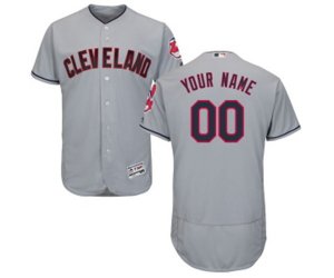 Cleveland Indians Customized Grey Road Flex Base Authentic Collection Baseball Jersey