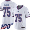 New York Giants #75 Cameron Fleming White Stitched NFL Limited Rush 100th Season Jersey