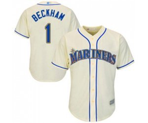 Seattle Mariners #1 Tim Beckham Replica Cream Alternate Cool Base Baseball Jersey