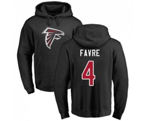 Atlanta Falcons #4 Brett Favre Black Name & Number Logo Pullover Hoodie