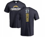 Los Angeles Chargers #57 Jatavis Brown Navy Blue Backer T-Shirt