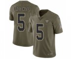 New Orleans Saints #5 Teddy Bridgewater Limited Olive 2017 Salute to Service Football Jersey