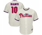 Philadelphia Phillies #10 J. T. Realmuto Replica Cream Alternate Cool Base Baseball Jersey