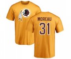 Washington Redskins #31 Fabian Moreau Gold Name & Number Logo T-Shirt