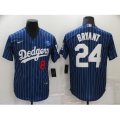 Los Angeles Dodgers #24 Kobe Bryant Authentic Blue Stripes Realtree Collection Jersey