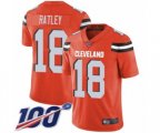 Cleveland Browns #18 Damion Ratley Orange Alternate Vapor Untouchable Limited Player 100th Season Football Jersey