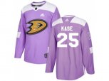 Adidas Anaheim Ducks #25 Ondrej Kase Purple Authentic Fights Cancer Stitched NHL Jersey