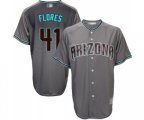 Arizona Diamondbacks #41 Wilmer Flores Replica Gray Turquoise Cool Base Baseball Jersey