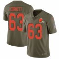Cleveland Browns #63 Austin Corbett Limited Olive 2017 Salute to Service NFL Jersey