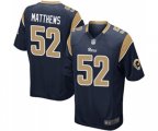 Los Angeles Rams #52 Clay Matthews Game Navy Blue Team Color Football Jersey
