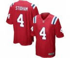 New England Patriots #4 Jarrett Stidham Game Red Alternate Football Jersey