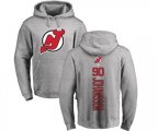 New Jersey Devils #90 Marcus Johansson Ash Backer Pullover Hoodie