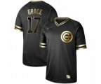 Chicago Cubs #17 Mark Grace Authentic Black Gold Fashion Baseball Jersey