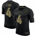 Oakland Raiders #4 Derek Carr Camo 2020 Salute To Service Limited Jersey