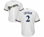 Milwaukee Brewers Trent Grisham Replica White Home Cool Base Baseball Player Jersey