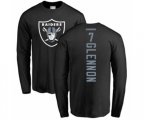 Oakland Raiders #7 Mike Glennon Black Backer Long Sleeve T-Shirt