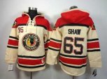 Chicago Blackhawks #65 Andrew Shaw Cream-Red pullover hooded
