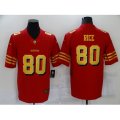 San Francisco 49ers #80 Jerry Rice Red Gold Untouchable Limited Jersey