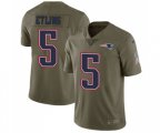 New England Patriots #5 Danny Etling Limited Olive 2017 Salute to Service Football Jersey
