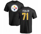 Pittsburgh Steelers #71 Matt Feiler Black Name & Number Logo T-Shirt