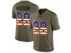 Dallas Cowboys #28 Darren Woodson Limited Olive USA Flag 2017 Salute to Service NFL Jersey