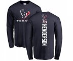 Houston Texans #76 Seantrel Henderson Navy Blue Backer Long Sleeve T-Shirt