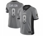Oakland Raiders #8 Daniel Carlson Limited Gray Rush Drift Fashion Football Jersey