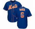 New York Mets #6 Jeff McNeil Authentic Royal Blue Team Logo Fashion Cool Base Baseball Jersey
