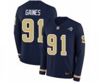 Los Angeles Rams #91 Greg Gaines Limited Navy Blue Therma Long Sleeve Football Jersey