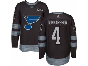 Adidas St.Louis Blues #4 Carl Gunnarsson Black 1917-2017 100th Anniversary Stitched NHL Jersey