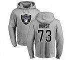 Oakland Raiders #73 Maurice Hurst Ash Name & Number Logo Pullover Hoodie