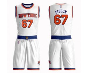 New York Knicks #67 Taj Gibson Swingman White Basketball Suit Jersey - Association Edition