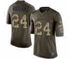 Oakland Raiders #24 Charles Woodson Elite Green Salute to Service Football Jersey