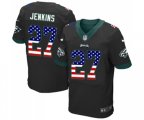 Philadelphia Eagles #27 Malcolm Jenkins Elite Black Alternate USA Flag Fashion Football Jersey