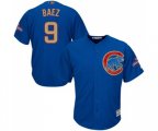Chicago Cubs #9 Javier Baez Authentic Royal Blue 2017 Gold Champion Cool Base Baseball Jersey