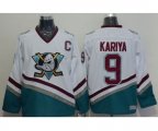 Anaheim Ducks #9 Paul Kariya White CCM Throwback Stitched Hockey Jersey