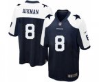 Dallas Cowboys #8 Troy Aikman Game Navy Blue Throwback Alternate Football Jersey