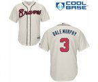 Atlanta Braves #3 Dale Murphy Replica Cream Alternate 2 Cool Base Baseball Jersey