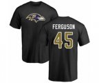Baltimore Ravens #45 Jaylon Ferguson Black Name & Number Logo T-Shirt